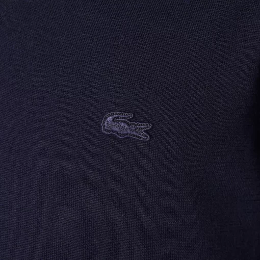 Lacoste Pullover>Herren Woll-Pullover Mit V-Ausschnitt Navy Blau 166