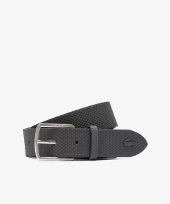 Lacoste Gürtel>Herren-Gürtel Aus Strukturiertem Leder Mit Gravierter Schnalle Eco Iron Gate M64