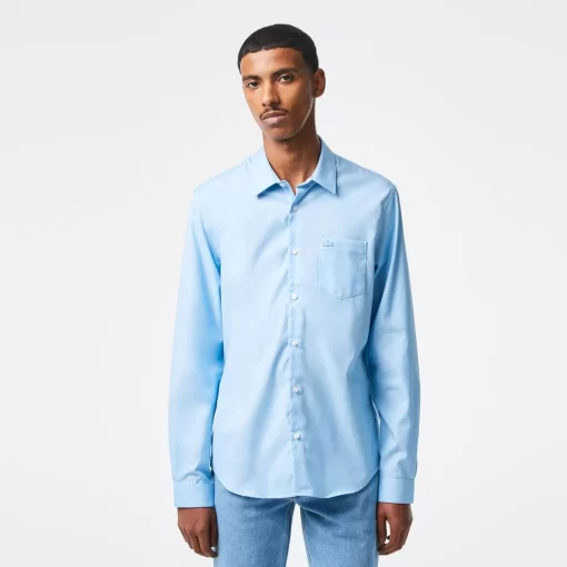 Lacoste Hemden>Herren-Hemd Aus Baumwolle Pastellblau Hbp