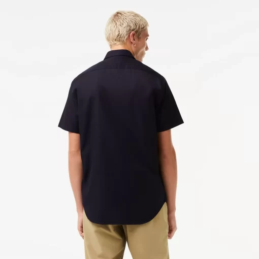 Lacoste Hemden>Herren-Hemd Aus Baumwolle Navy Blau Hde