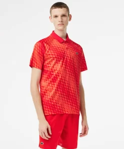 Lacoste Tennis>Herren-Poloshirt Bedruckt Tennis X Novak Djokovic Fan Version Rot / Orange Wi9