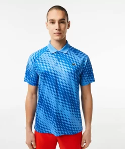 Lacoste Tennis>Herren-Poloshirt Bedruckt Tennis X Novak Djokovic Fan Version Blau Yiq