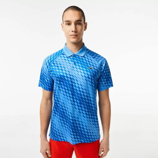 Lacoste Tennis>Herren-Poloshirt Bedruckt Tennis X Novak Djokovic Fan Version Blau Yiq