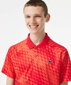 Lacoste Tennis>Herren-Poloshirt Bedruckt Tennis X Novak Djokovic Fan Version Rot / Orange Wi9