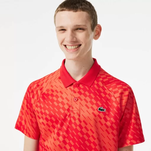 Lacoste Tennis>Herren-Poloshirt Bedruckt Tennis X Novak Djokovic Fan Version Rot / Orange Wi9