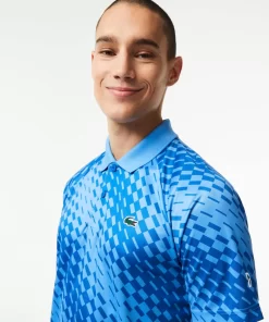 Lacoste Tennis>Herren-Poloshirt Bedruckt Tennis X Novak Djokovic Fan Version Blau Yiq