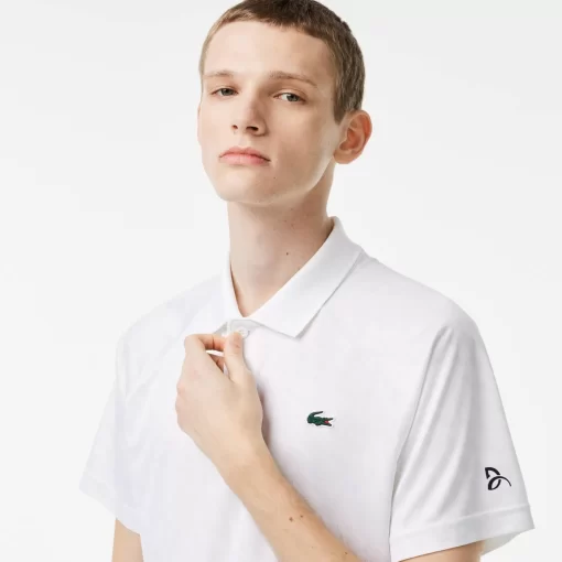 Lacoste Tennis>Herren-Poloshirt Bedruckt Tennis X Novak Djokovic Fan Version Weis 800