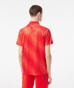 Lacoste Tennis>Herren-Poloshirt Bedruckt Tennis X Novak Djokovic Fan Version Rot / Orange Wi9