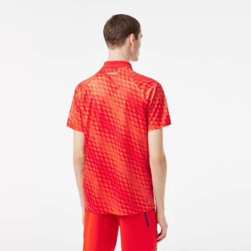 Lacoste Tennis>Herren-Poloshirt Bedruckt Tennis X Novak Djokovic Fan Version Rot / Orange Wi9