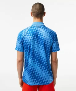 Lacoste Tennis>Herren-Poloshirt Bedruckt Tennis X Novak Djokovic Fan Version Blau Yiq