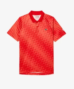 Lacoste Tennis>Herren-Poloshirt Bedruckt Tennis X Novak Djokovic Fan Version Rot / Orange Wi9