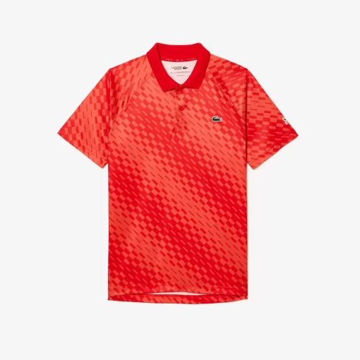 Lacoste Tennis>Herren-Poloshirt Bedruckt Tennis X Novak Djokovic Fan Version Rot / Orange Wi9