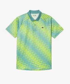 Lacoste Tennis>Herren-Poloshirt Bedruckt Tennis X Novak Djokovic Fan Version Grun / Gelb Zli