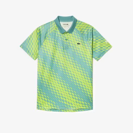 Lacoste Tennis>Herren-Poloshirt Bedruckt Tennis X Novak Djokovic Fan Version Grun / Gelb Zli