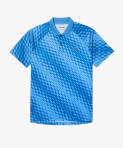 Lacoste Tennis>Herren-Poloshirt Bedruckt Tennis X Novak Djokovic Fan Version Blau Yiq