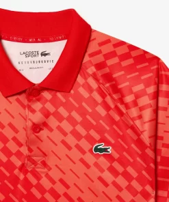 Lacoste Tennis>Herren-Poloshirt Bedruckt Tennis X Novak Djokovic Fan Version Rot / Orange Wi9