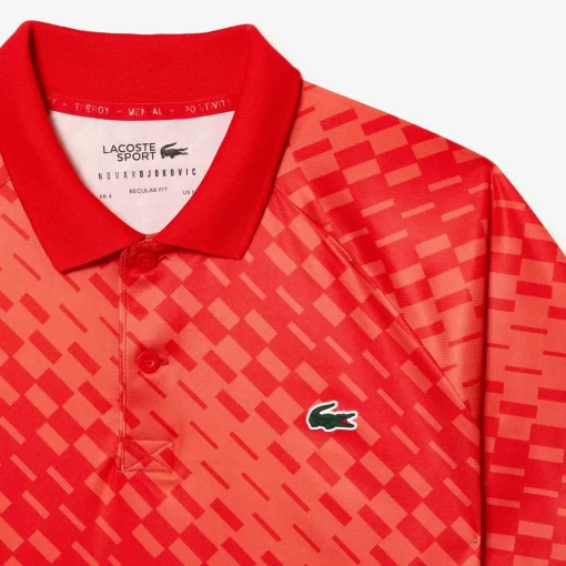 Lacoste Tennis>Herren-Poloshirt Bedruckt Tennis X Novak Djokovic Fan Version Rot / Orange Wi9