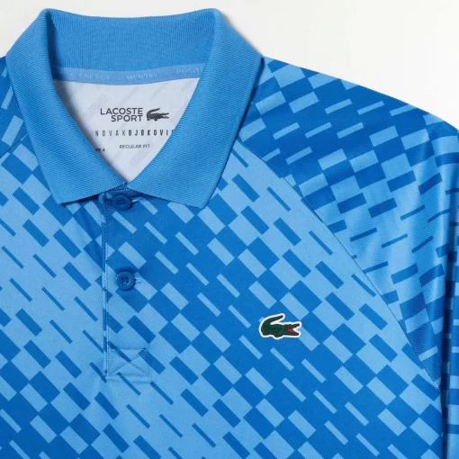 Lacoste Tennis>Herren-Poloshirt Bedruckt Tennis X Novak Djokovic Fan Version Blau Yiq