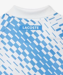 Lacoste Tennis>Herren-Poloshirt Bedruckt Tennis X Novak Djokovic Fan Version Weis / Blau Ga7