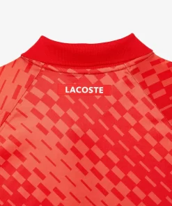 Lacoste Tennis>Herren-Poloshirt Bedruckt Tennis X Novak Djokovic Fan Version Rot / Orange Wi9