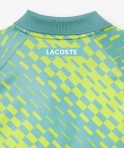 Lacoste Tennis>Herren-Poloshirt Bedruckt Tennis X Novak Djokovic Fan Version Grun / Gelb Zli