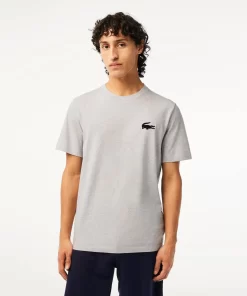 Lacoste Unterwäsche & Loungewear>Herren-Pyjama Oberteil Aus Baumwolle Heidekraut Grau / Navy Blau Mnc