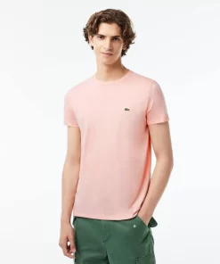 Lacoste T-Shirts>Herren-Rundhals-Shirt Aus Pima-Baumwolljersey Rosa Sfi