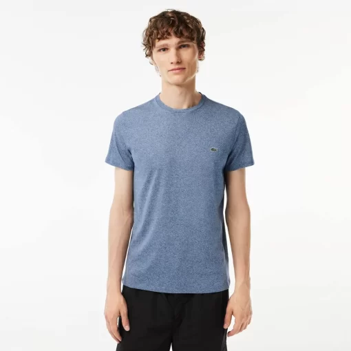 Lacoste T-Shirts>Herren-Rundhals-Shirt Aus Pima-Baumwolljersey Heidekraut Blau 1Gf