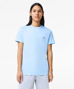 Lacoste T-Shirts>Herren-Rundhals-Shirt Aus Pima-Baumwolljersey Pastellblau Hbp