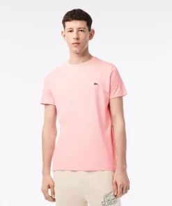 Lacoste T-Shirts>Herren-Rundhals-Shirt Aus Pima-Baumwolljersey Wasserlilie Rosa Kf9