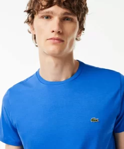 Lacoste T-Shirts>Herren-Rundhals-Shirt Aus Pima-Baumwolljersey Blau Siy