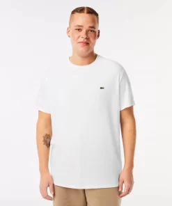 Lacoste T-Shirts>Herren-Rundhals-Shirt Aus Pima-Baumwolljersey Weis 001