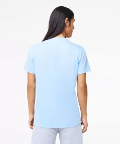 Lacoste T-Shirts>Herren-Rundhals-Shirt Aus Pima-Baumwolljersey Pastellblau Hbp