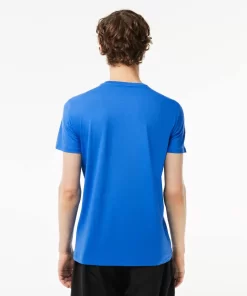 Lacoste T-Shirts>Herren-Rundhals-Shirt Aus Pima-Baumwolljersey Blau Siy