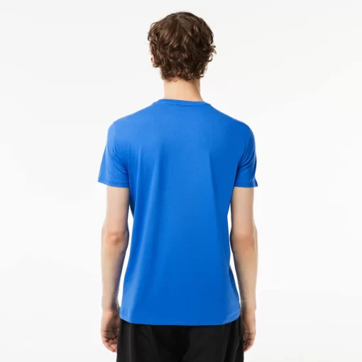 Lacoste T-Shirts>Herren-Rundhals-Shirt Aus Pima-Baumwolljersey Blau Siy