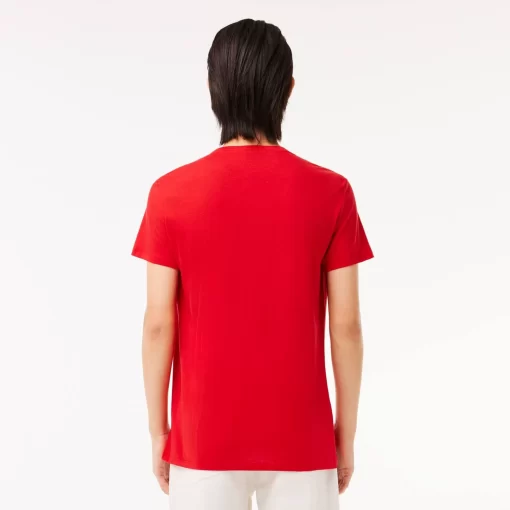 Lacoste T-Shirts>Herren-Rundhals-Shirt Aus Pima-Baumwolljersey Rot 240