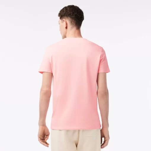 Lacoste T-Shirts>Herren-Rundhals-Shirt Aus Pima-Baumwolljersey Wasserlilie Rosa Kf9