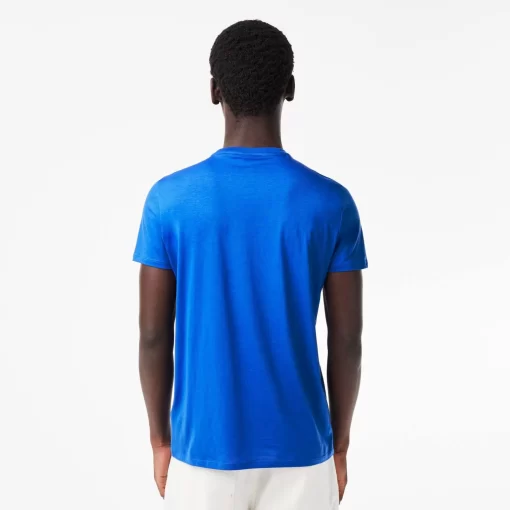 Lacoste T-Shirts>Herren-Rundhals-Shirt Aus Pima-Baumwolljersey Blau Ixw