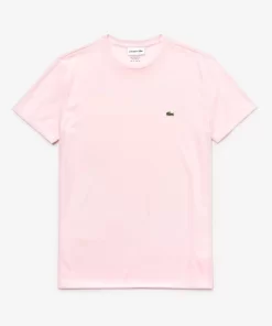 Lacoste T-Shirts>Herren-Rundhals-Shirt Aus Pima-Baumwolljersey Hellrosa T03