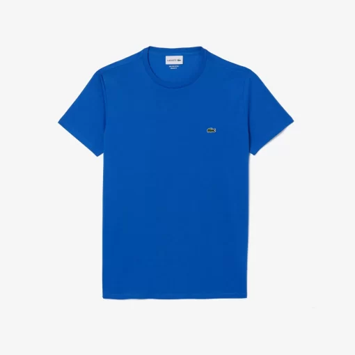 Lacoste T-Shirts>Herren-Rundhals-Shirt Aus Pima-Baumwolljersey Blau Ixw