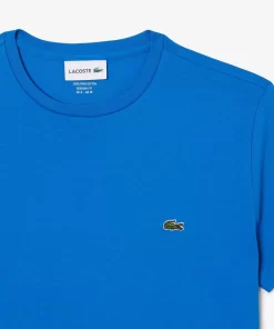 Lacoste T-Shirts>Herren-Rundhals-Shirt Aus Pima-Baumwolljersey Blau Siy