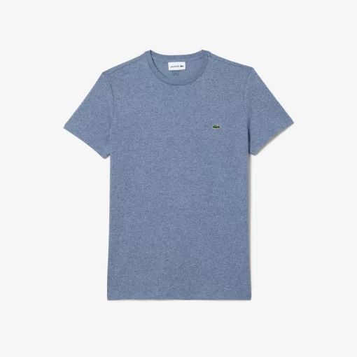 Lacoste T-Shirts>Herren-Rundhals-Shirt Aus Pima-Baumwolljersey Heidekraut Blau 1Gf