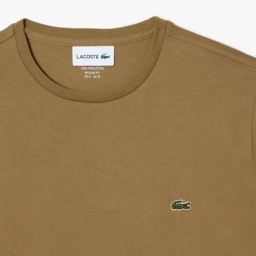 Lacoste T-Shirts>Herren-Rundhals-Shirt Aus Pima-Baumwolljersey Braun Six