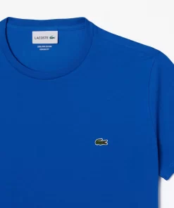 Lacoste T-Shirts>Herren-Rundhals-Shirt Aus Pima-Baumwolljersey Blau Ixw