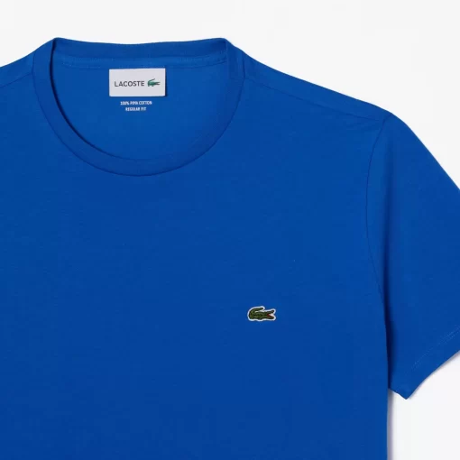 Lacoste T-Shirts>Herren-Rundhals-Shirt Aus Pima-Baumwolljersey Blau Ixw