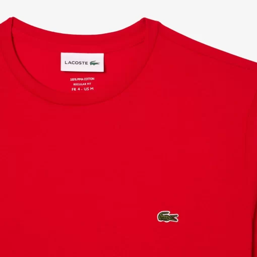 Lacoste T-Shirts>Herren-Rundhals-Shirt Aus Pima-Baumwolljersey Rot 240