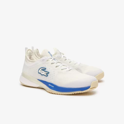 Lacoste Tennis>Herren-Schuhe Ag-Lt23 Ultra Lite Clay Aus Textil Wht/Off Wht/Blu Wo1