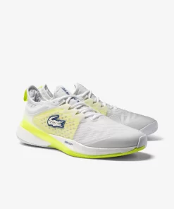 Lacoste Tennis>Herren-Schuhe Ag-Lt23 Lite Aus Textil Wht/Ylw V05