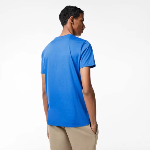 Lacoste T-Shirts>Herren-Shirt Aus Pima-Baumwolljersey Mit V-Ausschnitt Konigsblau Kxb