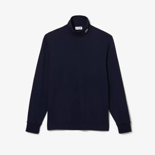 Lacoste Pullover>Herren-Shirt Mit Rollkragen Aus Bio-Baumwolle Navy Blau 166